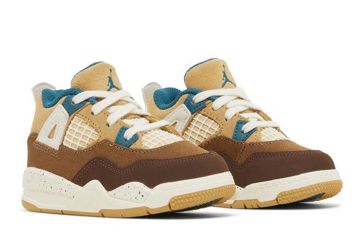 Kids' Sneakers Jordan 4 Retro Cacao Wow (TD) Cacao Wow/Geode Teal/Ale Brown/Twine/Sail/Luminous Green