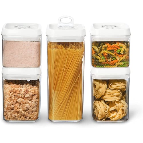 Felli FlipTight Food Storage Containers with Airtight Lids, Large Variety, 5-Piece Set