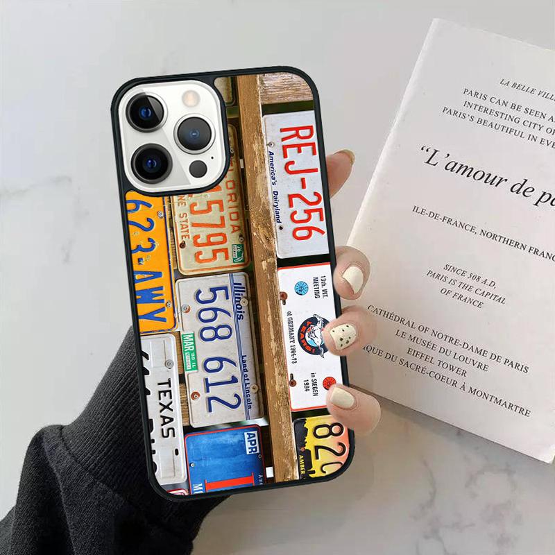 LICENSE NUMBER PLATES Phone Case Cover For iPhone 17 Air 13 15 Pro Max 16 14 Plus 12 11 Apple Max Coque