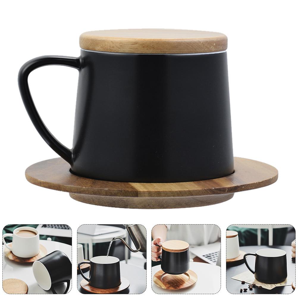 1Set Lid Coffee Mug Ceramic Simple Practical Creative Cup for Daily Use Breakfast Tea Drink Cup Ceramic Mug