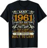 Vintage May June 1961 Birthday Party Outfit Born In May 1961 TShirt Graphic T Shirt Vintage T Shirt Men Clothing Cotton Camisas