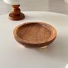 Braune Schmuck-Präsentationsschalen Rund Oval Präsentationsplatte Kreativer Holzsockelständer Tischplatte