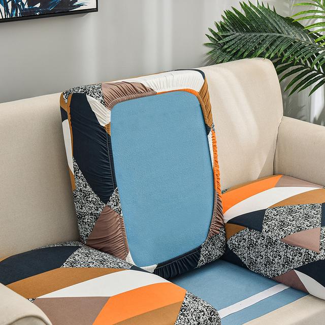 Square Lattice Printed Sofa Chair Seat Cushion Cover Elastic Sofa Slipcovers Designed For Household Pets Protector L Shape Anti -Dust Machine