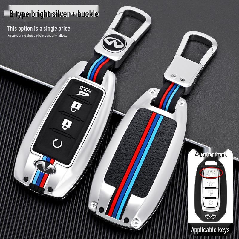 2020 Infiniti QX50/QX60 Key Cover: Metal Shell Key Bag with Buckle for Car Modification
