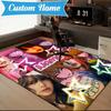 Custom Name Pink Kpop Fashion Rug for Living Room, Game Rooms, Office, Bedroom, Floor Mat Playful Design, fan gifts Christmas decor