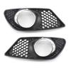 1 Pair Car Front Bumper Fog Light Grille Fog Lamp Grill Cover with Chrome Frame for Benz C-Class W204 2008-2010