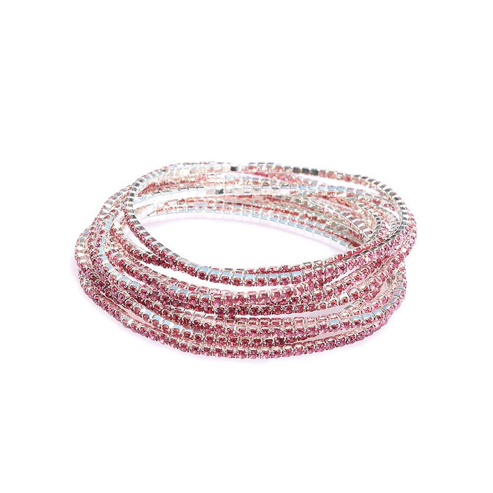 European & American Style Colorful Zircon Diamond Elastic Tennis Bracelet