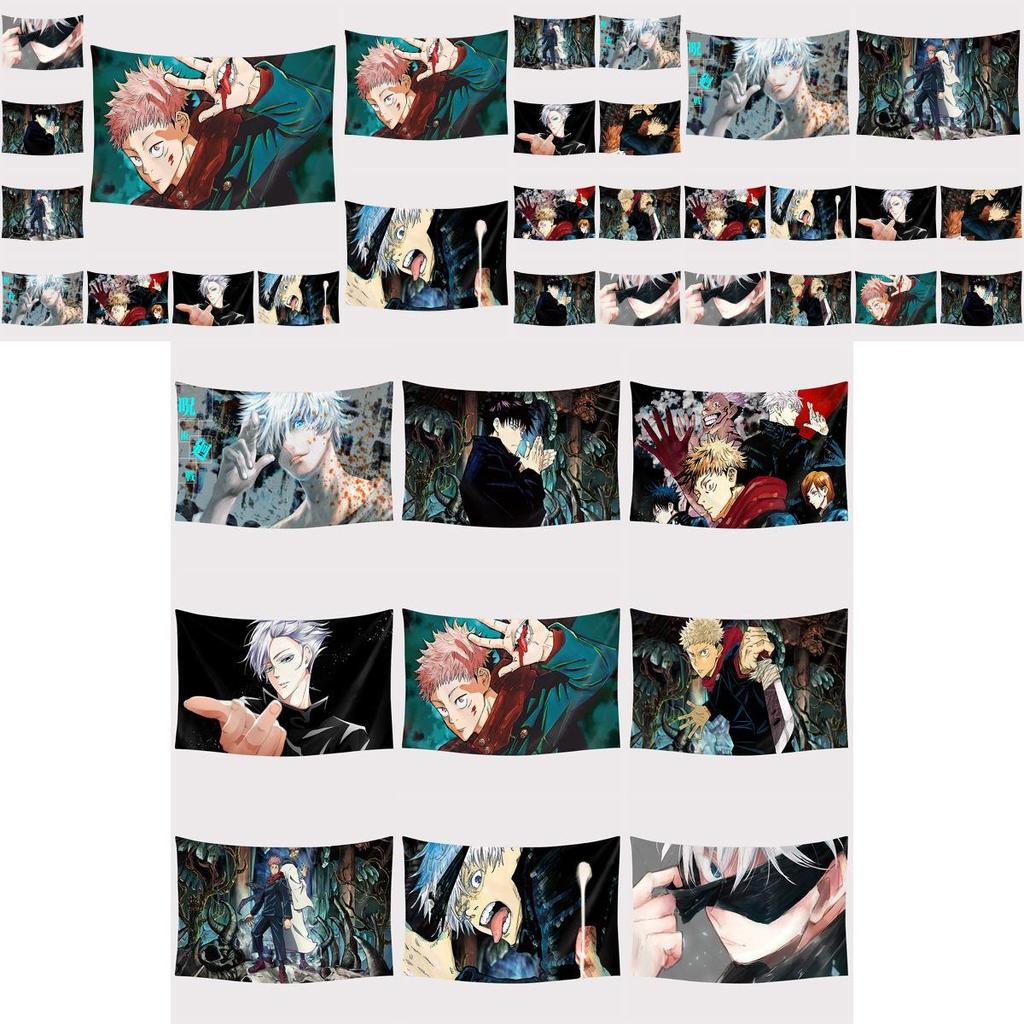 Anime Jujutsu Kaisen Wandteppich Hintergrundtuch Heim Wandbehang Dekor Druck
