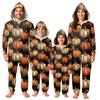 Halloween Print Family Matching Hooded Long Sleeved Zippered Jumpsuit Set