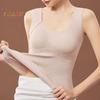 Winter Women Thermal Vest with Chest Pads Seamless Velvet Fast Temperature Lock Heating Slim Fit Elastic Sleeveless Inner Wear Bottoming Tank Top
