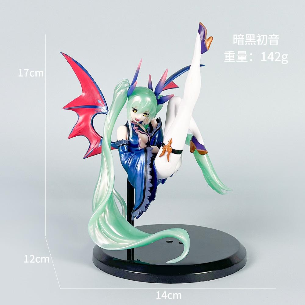 

TENTOL Hatsune Miku figurine - A second-dimensional beautiful female angel with dark-haired model as a decorative item. чорний