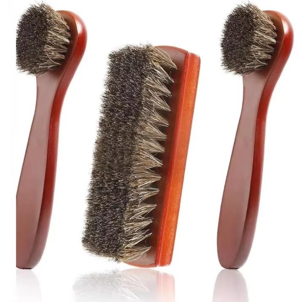 Long Handle Polishing Applicator Wooden Handle Shoe Boot Care Brush  Shoe Polishing