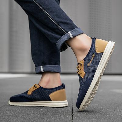 Frühlings-Herren-Canvas-Schuhe leicht und atmungsaktiv Übergröße lässige Herrenschuhe Slipper zum Hineinschlüpfen TRONG CAVALRY