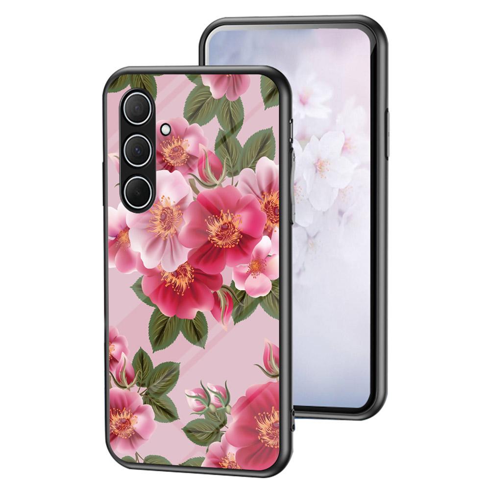 

For Samsung Galaxy A36 5G Case Floral Pattern TPU+Tempered Glass Protective Phone Cover Glamorous Peony