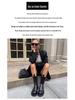 Mona Martin 2025 Damen Chelsea Mid-Calf Stiefel - Herbst/Winter, mit Samt, dicksohlig, Übergröße 41-43