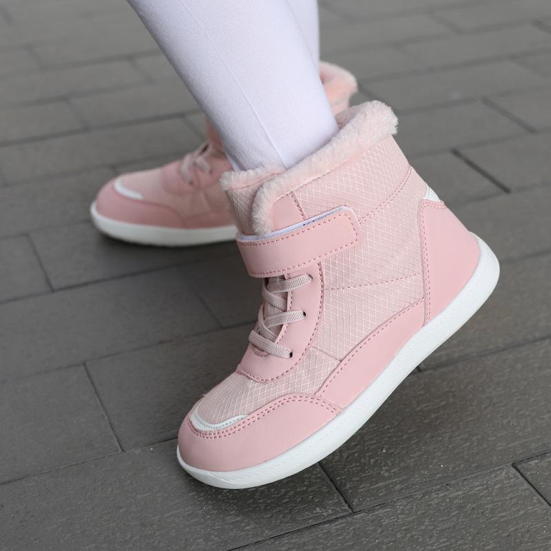 

2024 winter new comfortable high-top velvet thickened wide-headed children s cotton shoes outdoor warm snow boots 25 білий