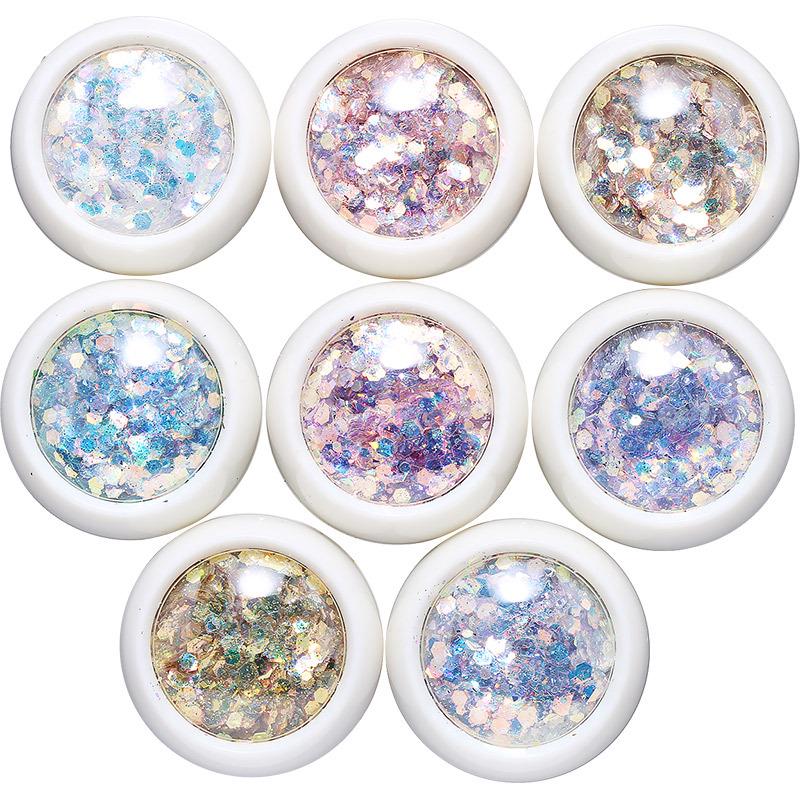 

Фея Глаза Нейл-арт: Смешанные блестки и лазерная градиентная пудра