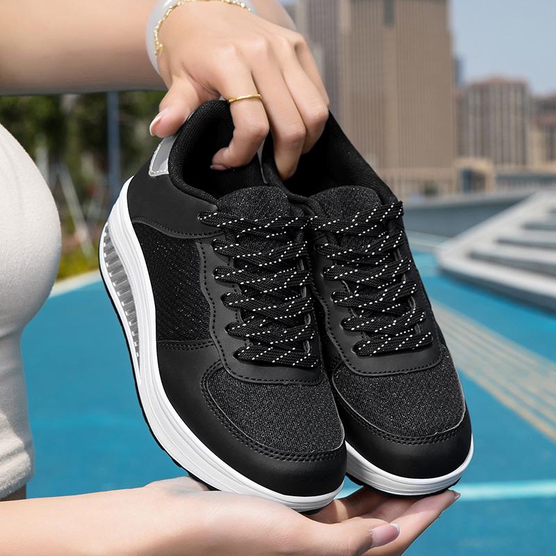 

TUINANLE белые туфли для пар, повседневные туфли на платформе, удобные кроссовки, легкие прогулочные женские теннисные туфли 38 чёрный