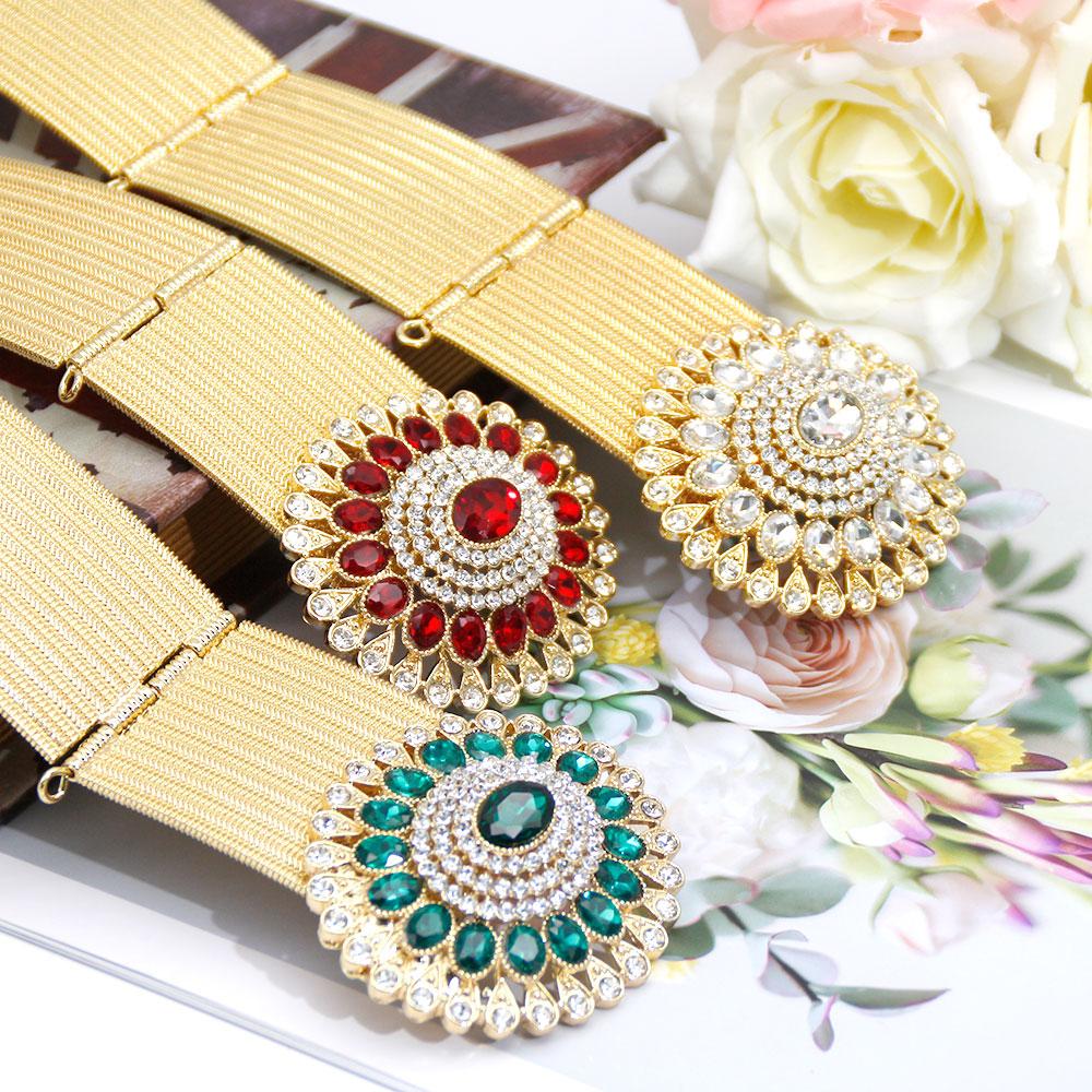 Gold Color Crystal Metal Belt for Women Waistband Wedding Jewelry Robe Waist Chain 2023