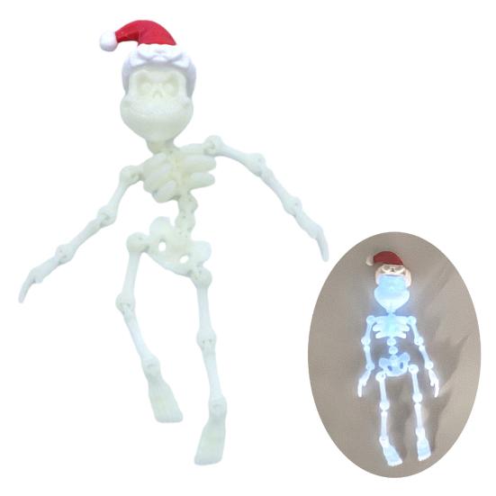 Halloween Skeleton Refrigerator Magnet 3D Printed Poseable Skeleton Figurine with Movable Joints Articulated Skeleton Fridge Magnetic Decoration