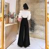 Stylish Spring Autumn High Waist Pants Folds Female Clothing Three-dimensional Decoration Basic Spliced Wide Leg Waist Trousers
