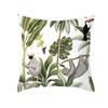 Tropical rainforest plant and animal print pillowcases sofa cushion covers bedroom children's room home decoration
