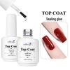 Monja Nail Art Transparent Reinforcing Gel with No-Wipe Tempered Top Coat for Salon Crystal-Plated Nails