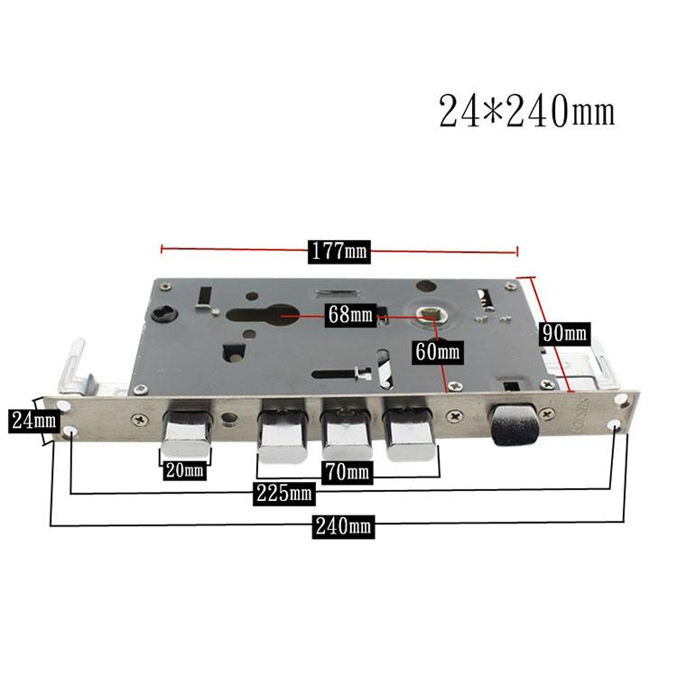 Universal Security Anti-theft Door lock Indoor Bedroom Living Room Mechanical Vintage door Lock Door Handle Lock set 24mm-with hook