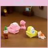 Adorable Resin Cat Figurines For Diy Miniature Landscapes In Pink And Yellow