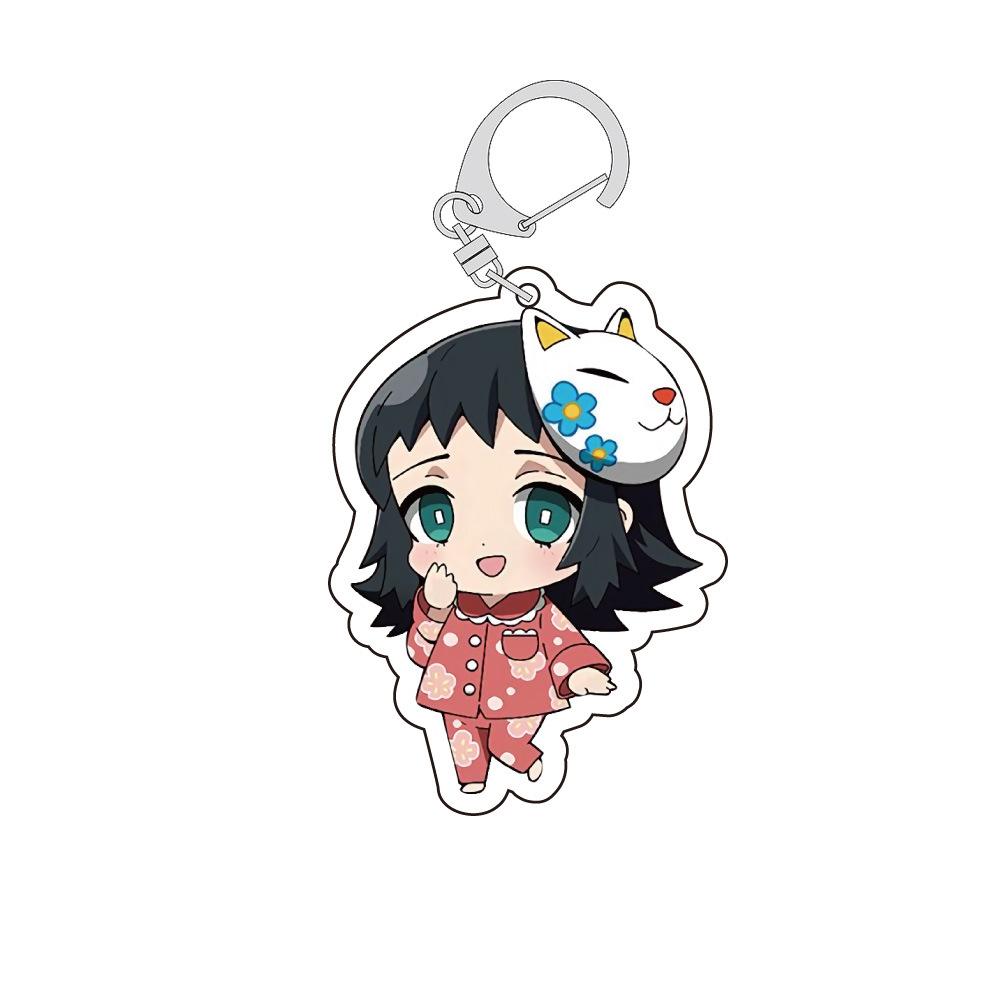 Demon Slayer Kimetsu Yaiba Tanjiro Nezuko Tokito Muichiro Acrylic Double Sided Keychain Transparent Anime Pendant Cosplay No Carry Mini Lightweight