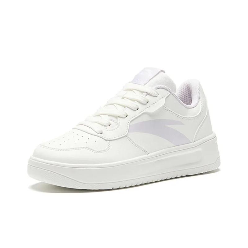 New Anta Relaxed Anti Slip Wear Resistant Low Top Skateboard Shoes Women's White 922418001Q-1