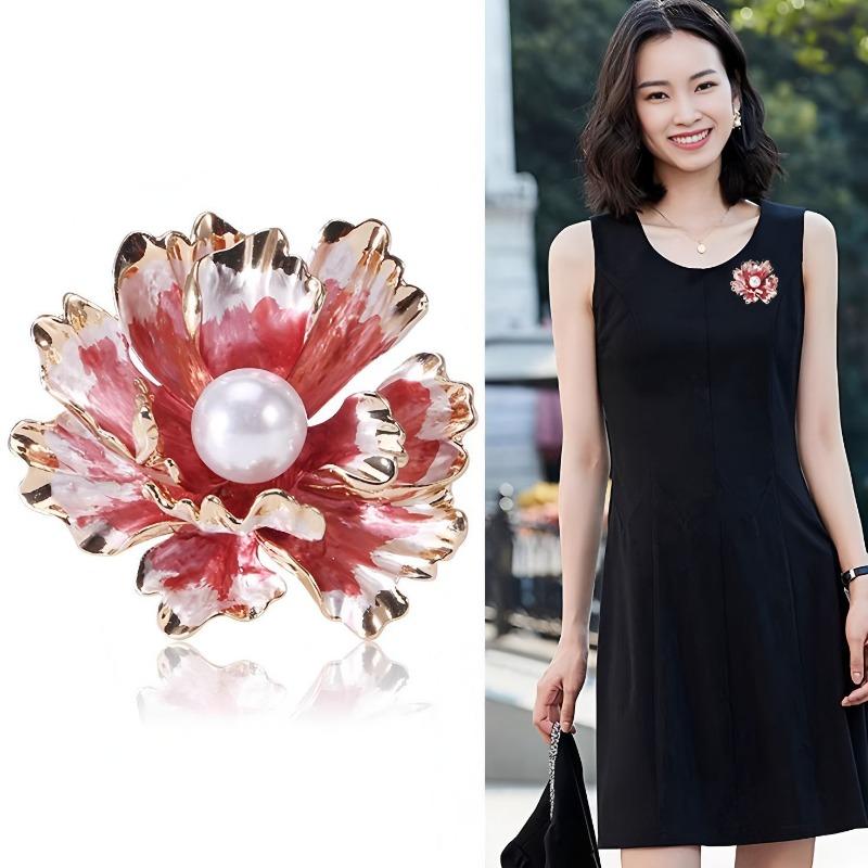 Brosche im chinesischen Stil, edle Pfingstrose, groß, Damenmantel, Cheongsam, Kragennadel, Cardigan-Mantel-Anstecknadel