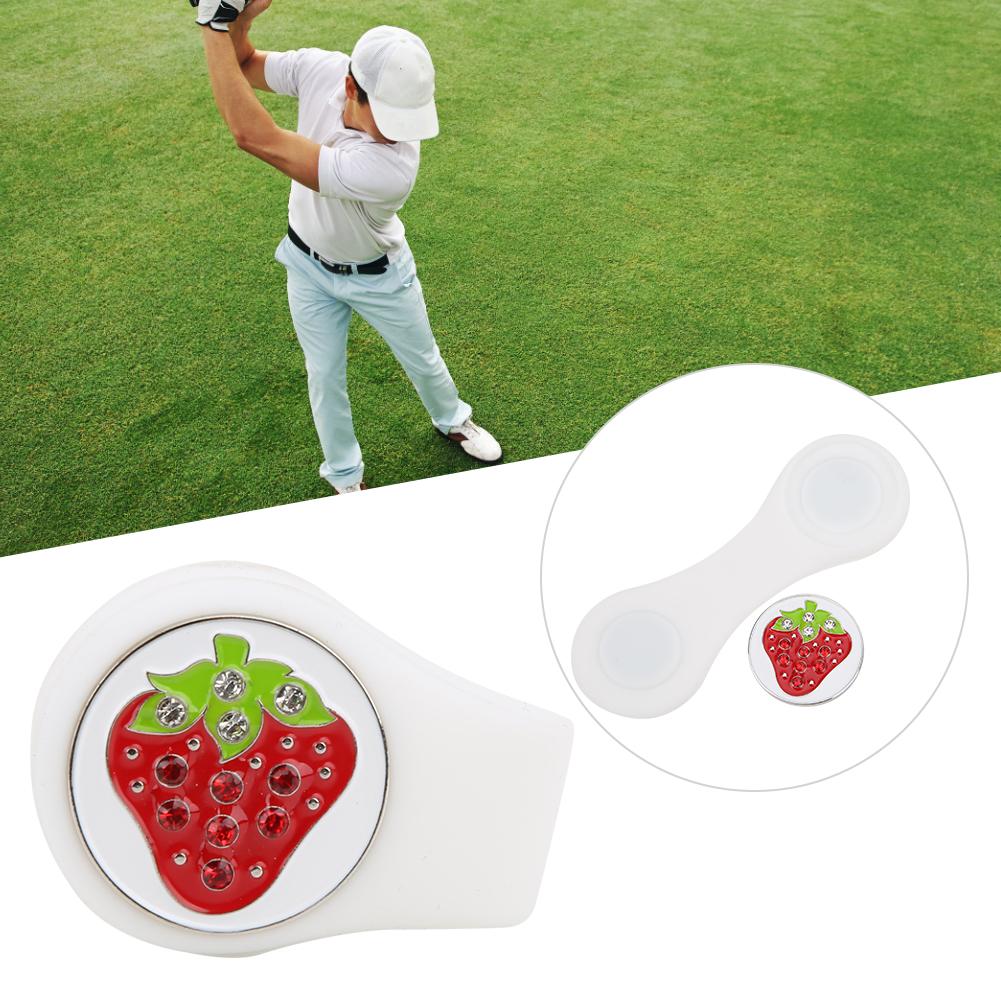 Silicone Compact Golf Ball Marker Fruit Pattern Hat Clip Cap Clamp Accessory Supplies