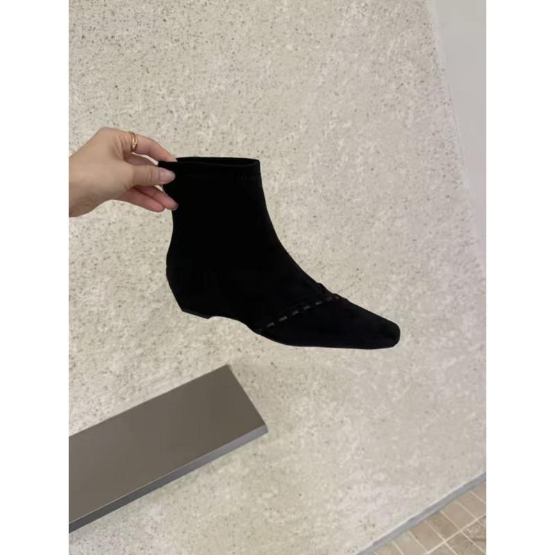 

Retro inner heightening pointed versatile short boots early autumn new thin boots small bare boots fashion short boots women 35 чёрный