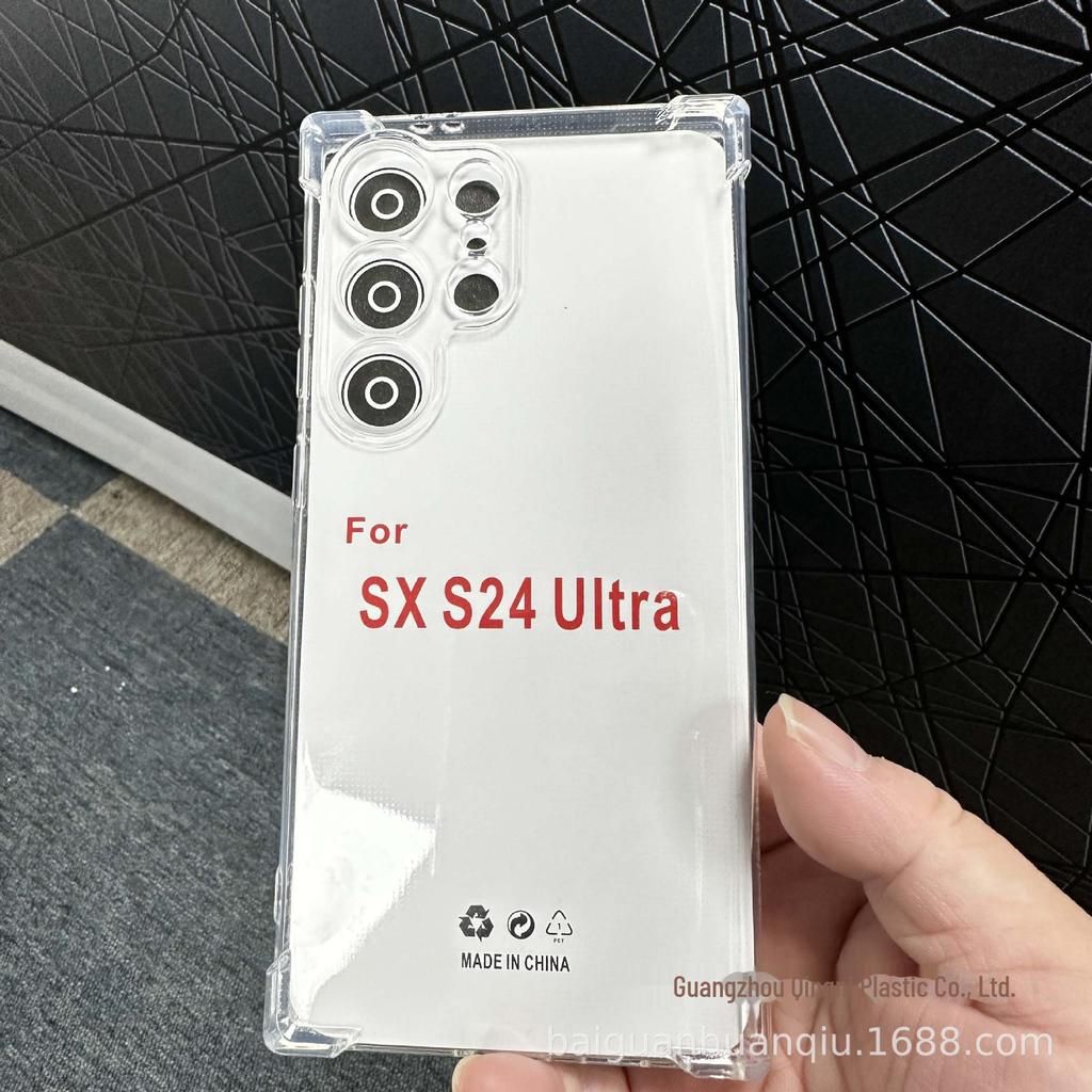 Husă de telefon Samsung anti-cădere pentru lanyard-uri europene și americane. Husă TPU Transparentă cu Airbag și Protecție Anti-Amprentă.