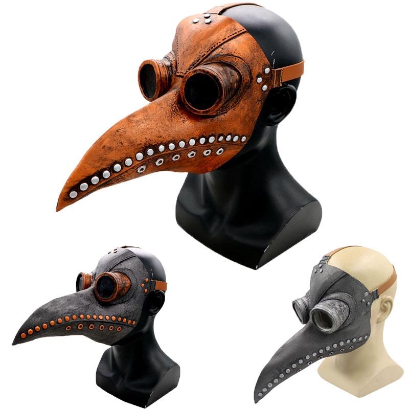 Stilvolle Pestdoktormaske mit langer Nase aus ungiftigem Kunstleder für Halloween