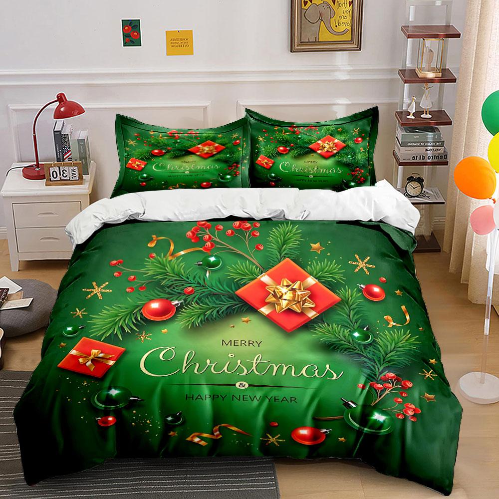 Christmas Tree Gift Decorations Bedding Duvet Cover Set Duvet Cover Pillowcases (1*Duvet Cover 2*Pillowcases, without duvet insert)