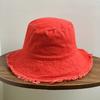 Cappello a secchiello in cotone con frange  Morbido cappello da pescatore  Forma in filo di alluminio Lavabile in acqua  Cappello a secchiello tinta unita da donna per tutte le stagioni