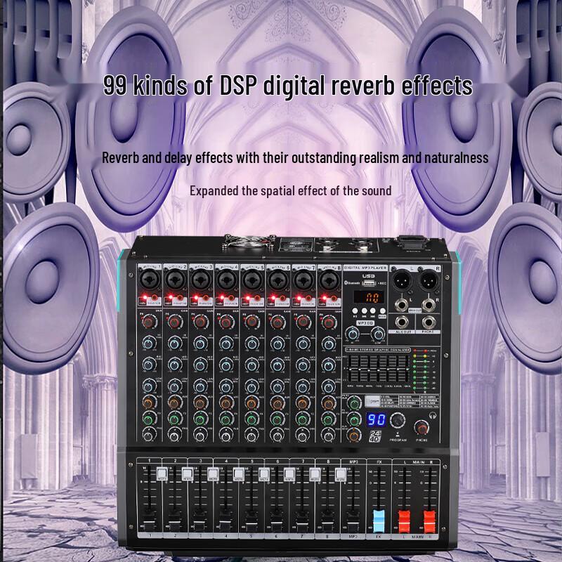 Runpu RP-TY8-G200W Professional 8-Channel Mixer Amplifier (CN Version)