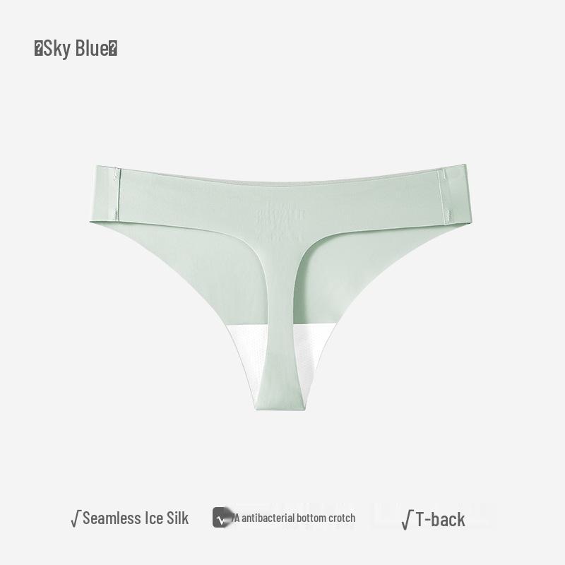 String en soie glacée sans coutures pour femme: Culottes de Yoga Fitness Invisibles pour l'Été