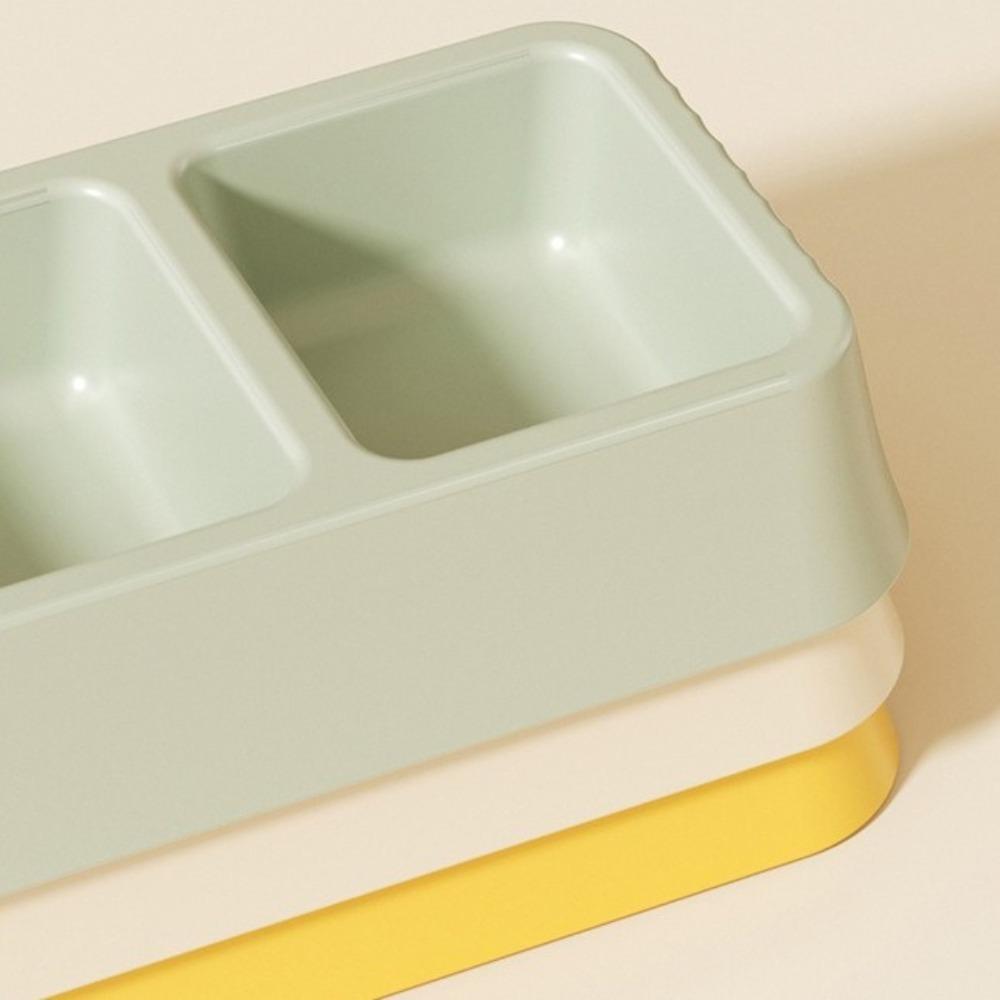 4PCS Square Hot Pot Dipping Bowl Plastic Sauce Separate Grid Plate Seasoning Dish  Hotel