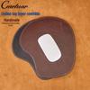 Minimalist Solid Cowhide Leather Mouse Pad for Office Desks