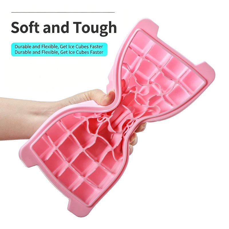 Food Grade Silicone Ice Cube Tray With Lid 24 Compartments Multi Purpose For Cocktails And Baby Food