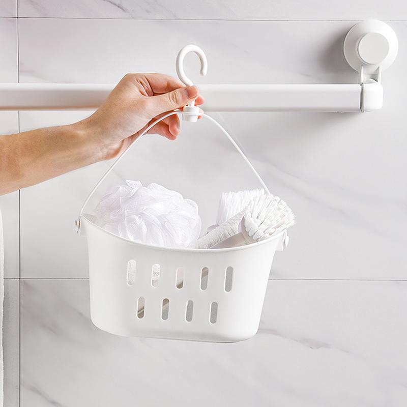 Bathroom Hanging Drain Basket With Hook Shower Storage Sink Holder Kitchen Sundries Hanging Organizer Basket
