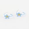 Women's Simple Pastel Flower Open Ring Earrings