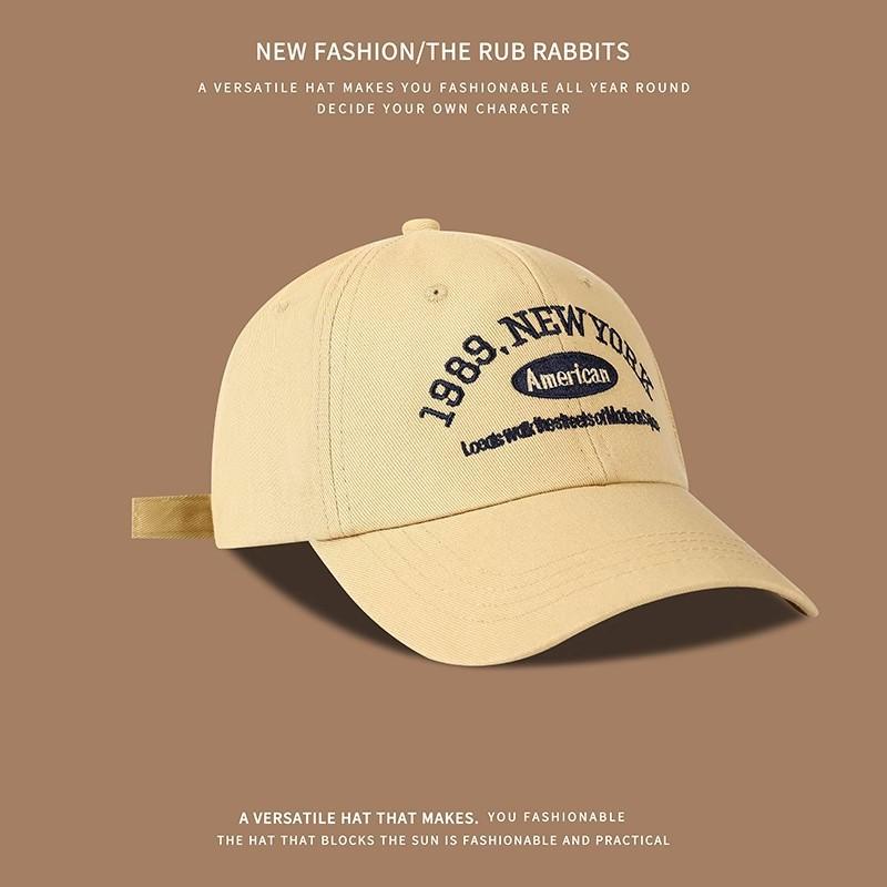 Letters Baseball Hat for Women Japanese Embroidered Baseball Hat Trendy Korean Casual and Versatile Face Showing Small Sun Hat for Men