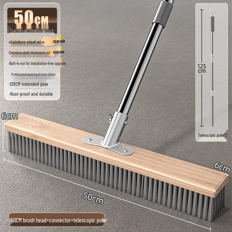 OIMG Long Handle Stainless Steel Wire Floor Cleaning Brush