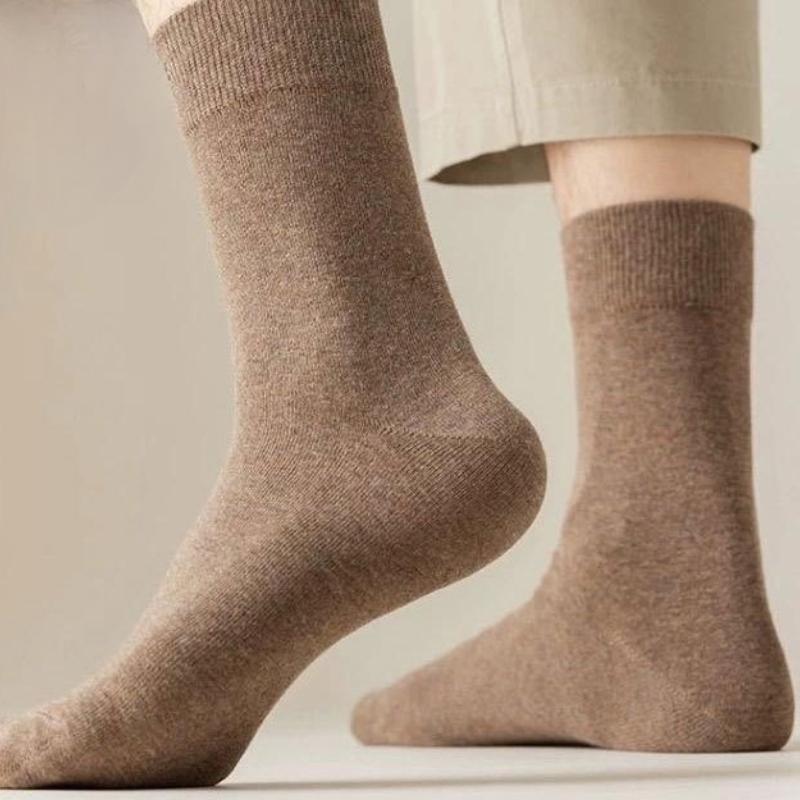 Versatile Solid Color Mid Tube Socks Japanese Casual Breathable Pile Socks Comfortable