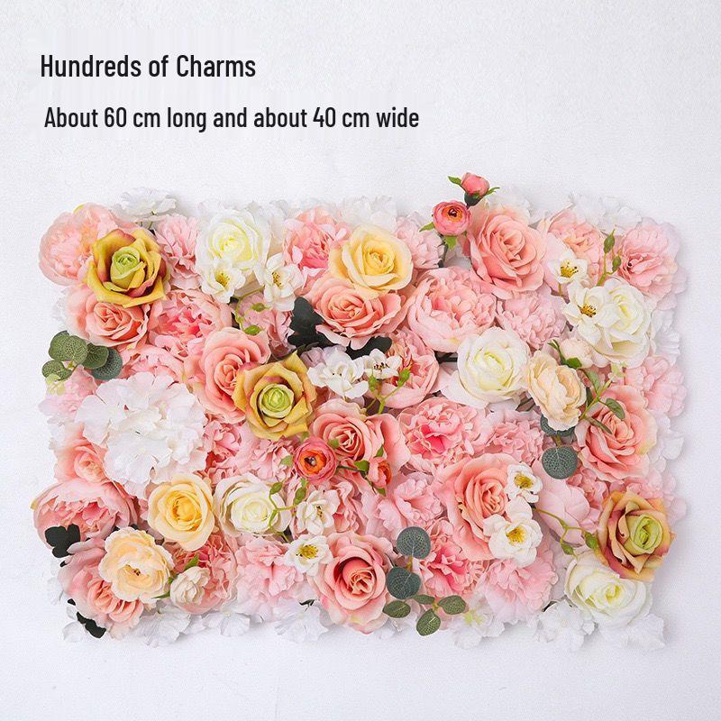 Qixi Festival Rose Flower Wall: Simulated Floral Background for Photography, Indoor Decor, and Wedding Celebrations