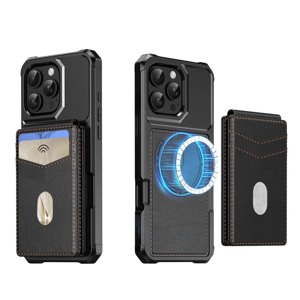 Detachable Wallet Case for iPhone 16e 16 15 14 Plus 13 12 11 Pro Max XR, Magnetic Wireless Charging, Shockproof Flip Card Holder